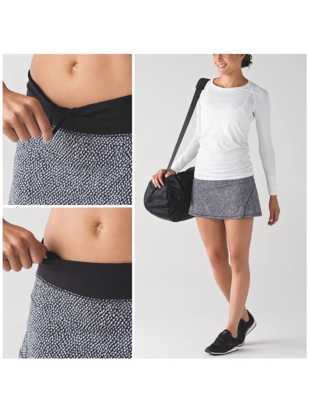 Lululemon Circuit Breaker Skirt Size 6 Athleisure Scatter Star Arctic Grey Black